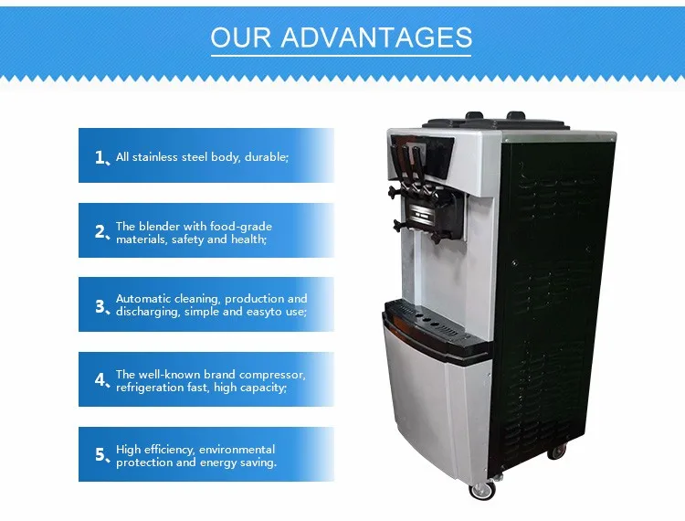 Chinese new wholesale with  large capacity soft   ice cream machine maker