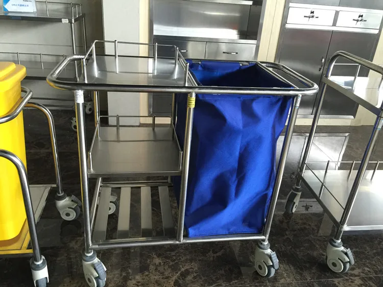 Medical waste trolley cart in hospital mobile nursing crash trolley cart