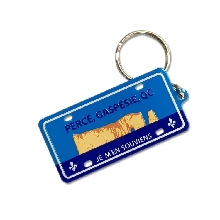 Custom Embossed Design Metal Car Number Plate Keychain Aluminum Key Chain License Plate Keychain