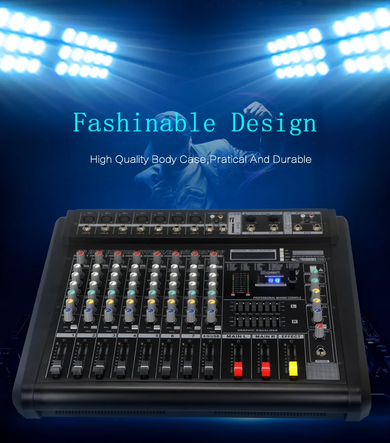 Controlador mezclador de dj de 12 canales de alta calidad, consola mezcladora digital de 500W, controlador de DJ profesional