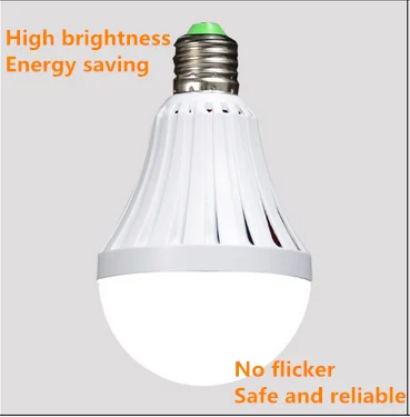 US 7/9/12W E27 Emergency LED Bulb Rechargeable Intelligent Lamp Magic Light Bulb