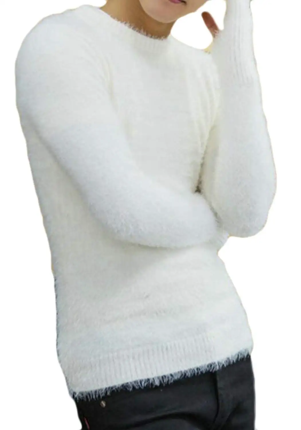 UUYUK Men Cowl Neck Thick Christmas Slim Fit Pullover Knit Sweater