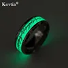 LED luminous jewelry ring fluorescent finger ring grow in the dark stainless steel rings wholesale