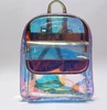 Latest new nice transparent iridescent laser PVC backpack school bag, school backpack for girl