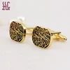 Luxury gold plated oval shape cufflink