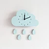 IG Decoration Nordic Children's Room Decoration Cartoon Modeling Cloud Water Drop Silent Wooden Wall Clock