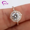 Christmas gift idea solid rose gold E F colorless 1.25ct strong hearts arrows cut moissanite halo ring