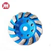 China diamond cutting tools 6" 150mm turbo row waved spiral grinding disc cup wheel for concrete floor