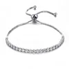 Hot Sale Sparkling Gift Strand Fashion Copper Alloy Created Diamond Cubic Zirconia White Gold Plated Women Link Tennis Bracelet