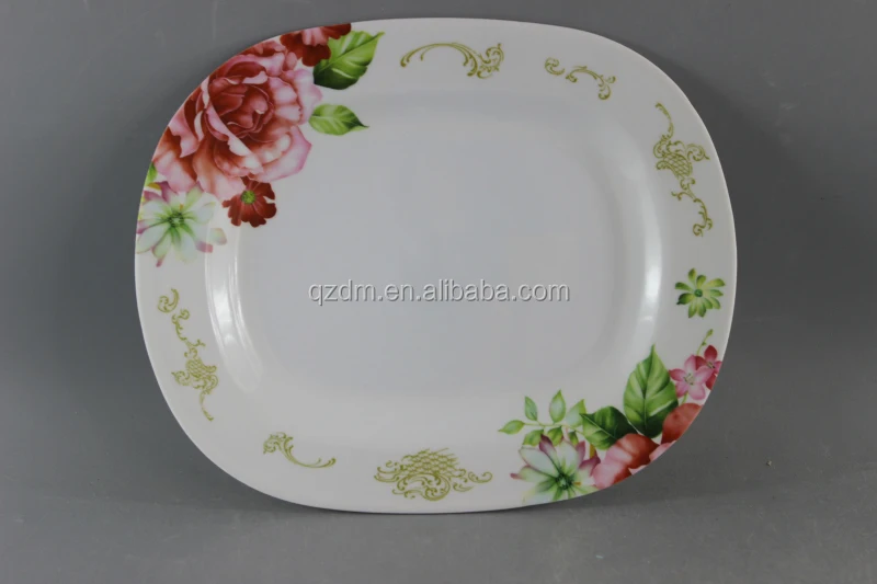Cheap Square Melamine Dessert plate Picnic oval plate