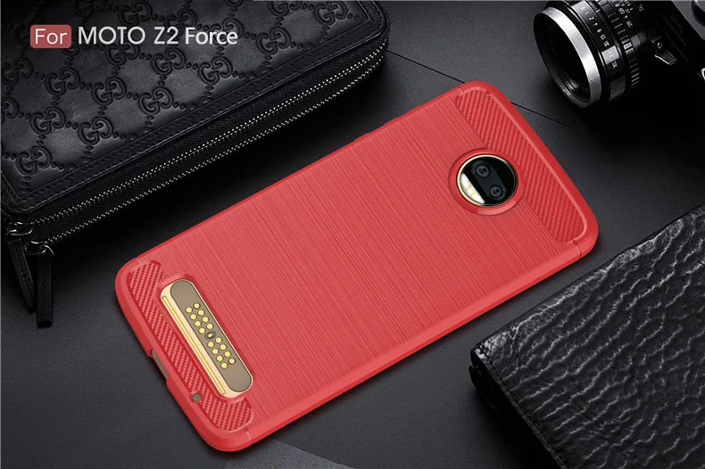 2017 New Arrival Carbon Fiber Tpu case For Moto Z2 Force brushed tpu soft cover For Moto Z2 Force
