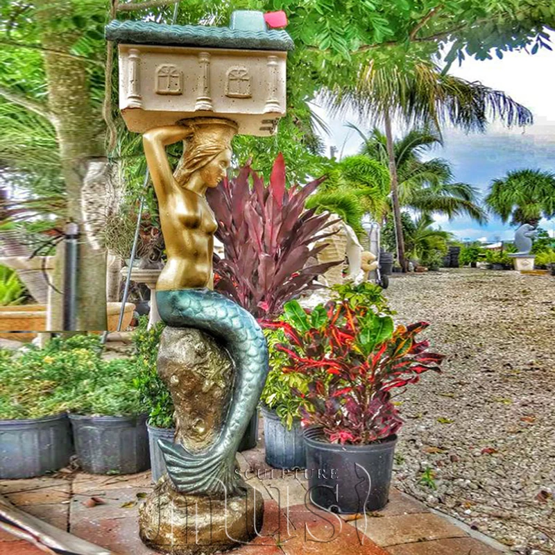 Outdoor Decor Sculpture Mermaid Mailbox Bronze Statue View Sculpture Mermaid Mailbox Bronze Statue