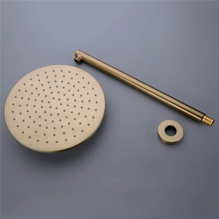 Gold Color Bathrooms Complete Shower Brass Wall Mounted Hotel Rain Shower 8/10/12 Inch Shower