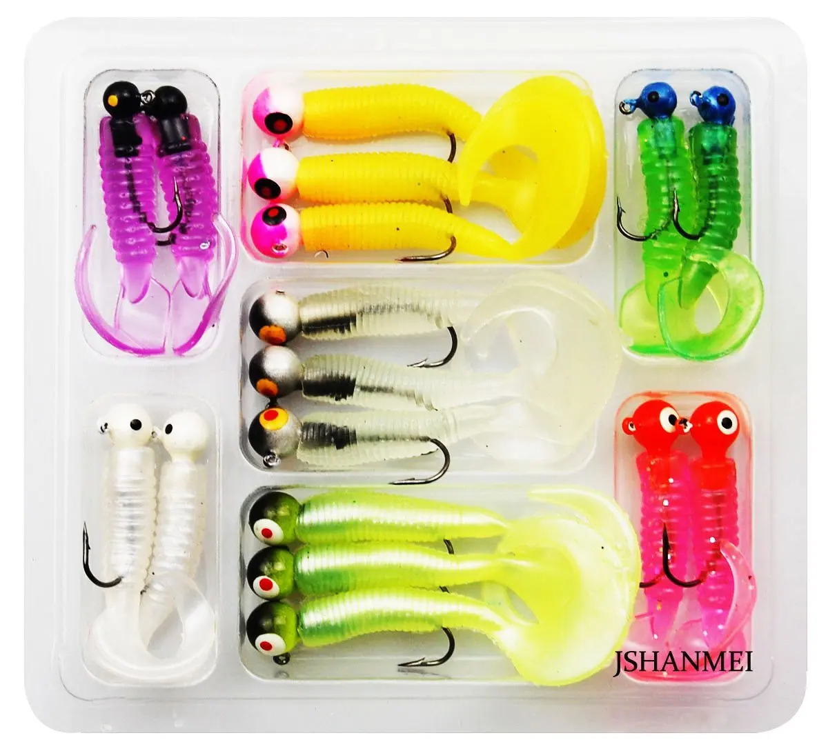 MonkeyJack 30Pcs Mixed Fishing Metal Lures Colorful Casting Fishing Spoons Tackle Kit for Salmon Bass Trout