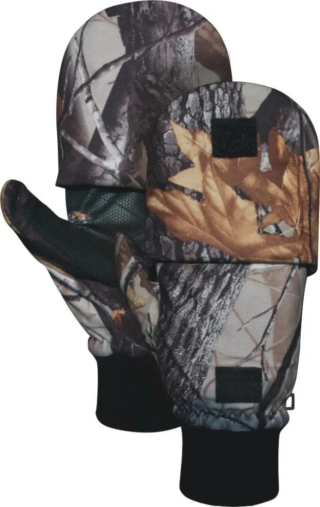 Fingerless Convertible Mitten Wind Stop Camo Hunting Glove 7256f