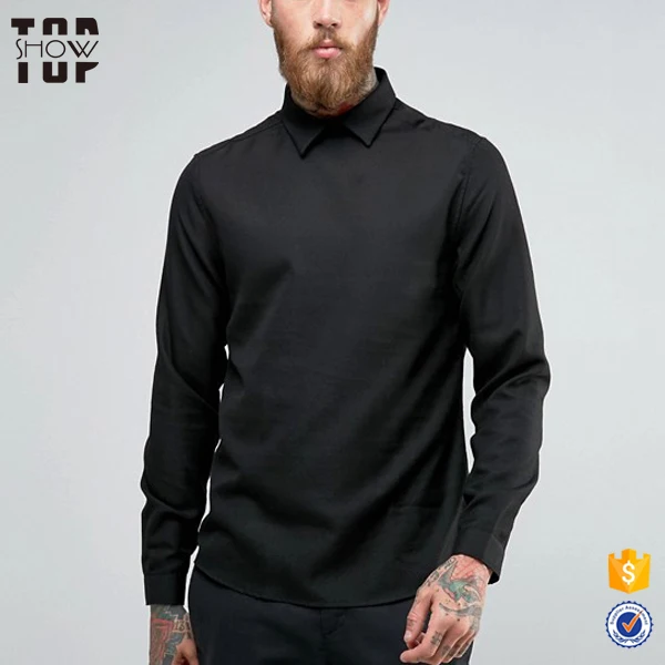 China topshow apparel manufacturer wholesale pullover dress shirt men slim fit