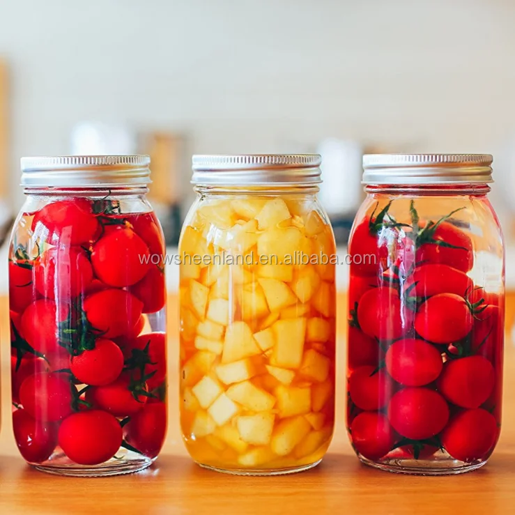 food in glass jars