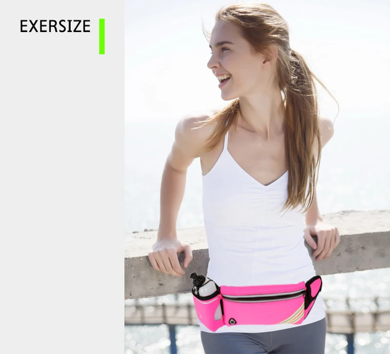 Multifunction Waterproof Unisex Men Women Outdoor Sport Running Jogging Water Bottle Money Belt Waist Bag with Water Bottle