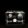 New Glass 3D Laser Engraved Panda Crystal Cube 3D Laser Animal Crystal Cube For Christmas Gift