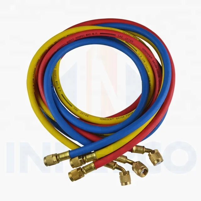 Pack of 3 ThreeH Refrigerant Charging Hoses 60 Car Air Conditioning Refrigeration Tube 1//4 and 5//16 SAE Hose Working Pressure 800PSI for R410A R12 R22
