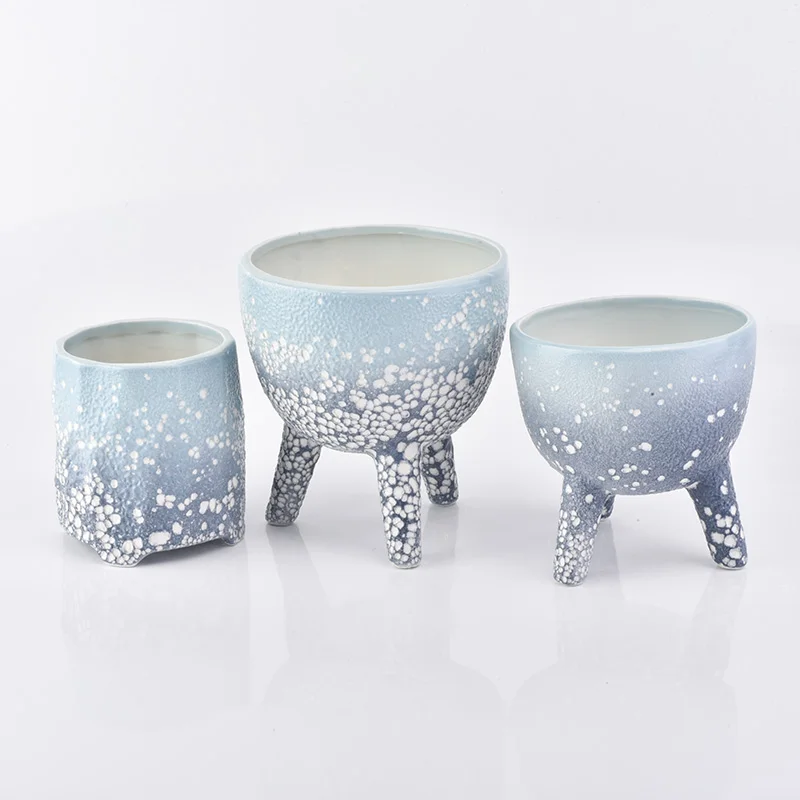 Empty glazed votive candle holder ceramic candle container vases home decoration