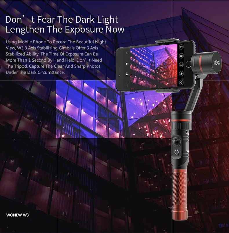 Smartphone 3 axis handheld brushless video gimbal stabilzier for sale