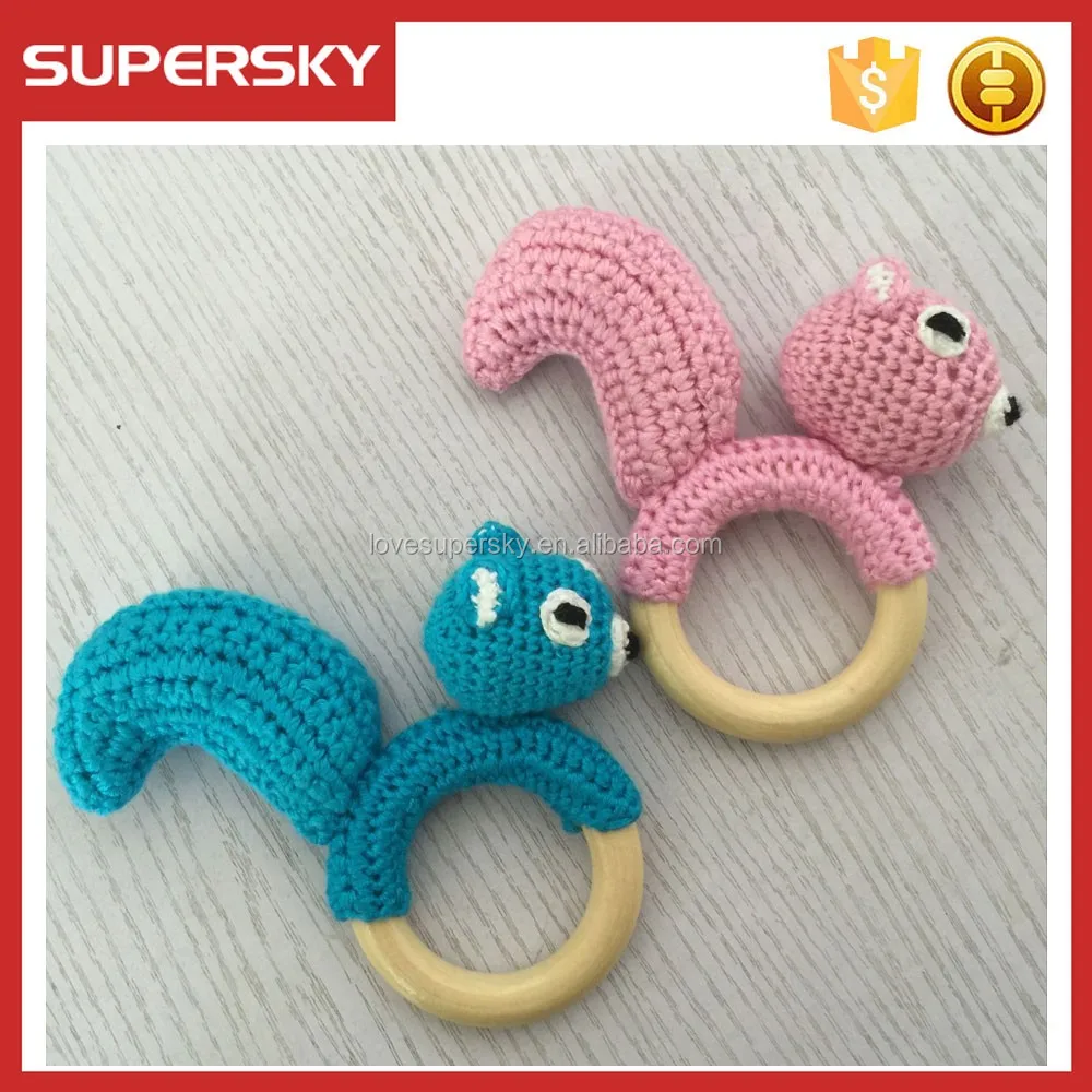 crochet wooden teether