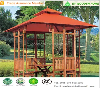 Outside Wooden Garden Gazebo With Cover Fabric View Wooden Garden