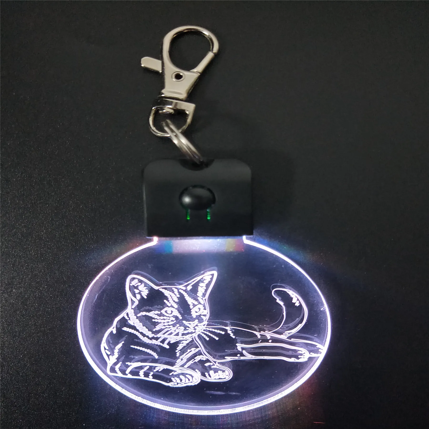 Factory Custom 3d Laser Engraved Logo Cat Design Key Holder Key Chain