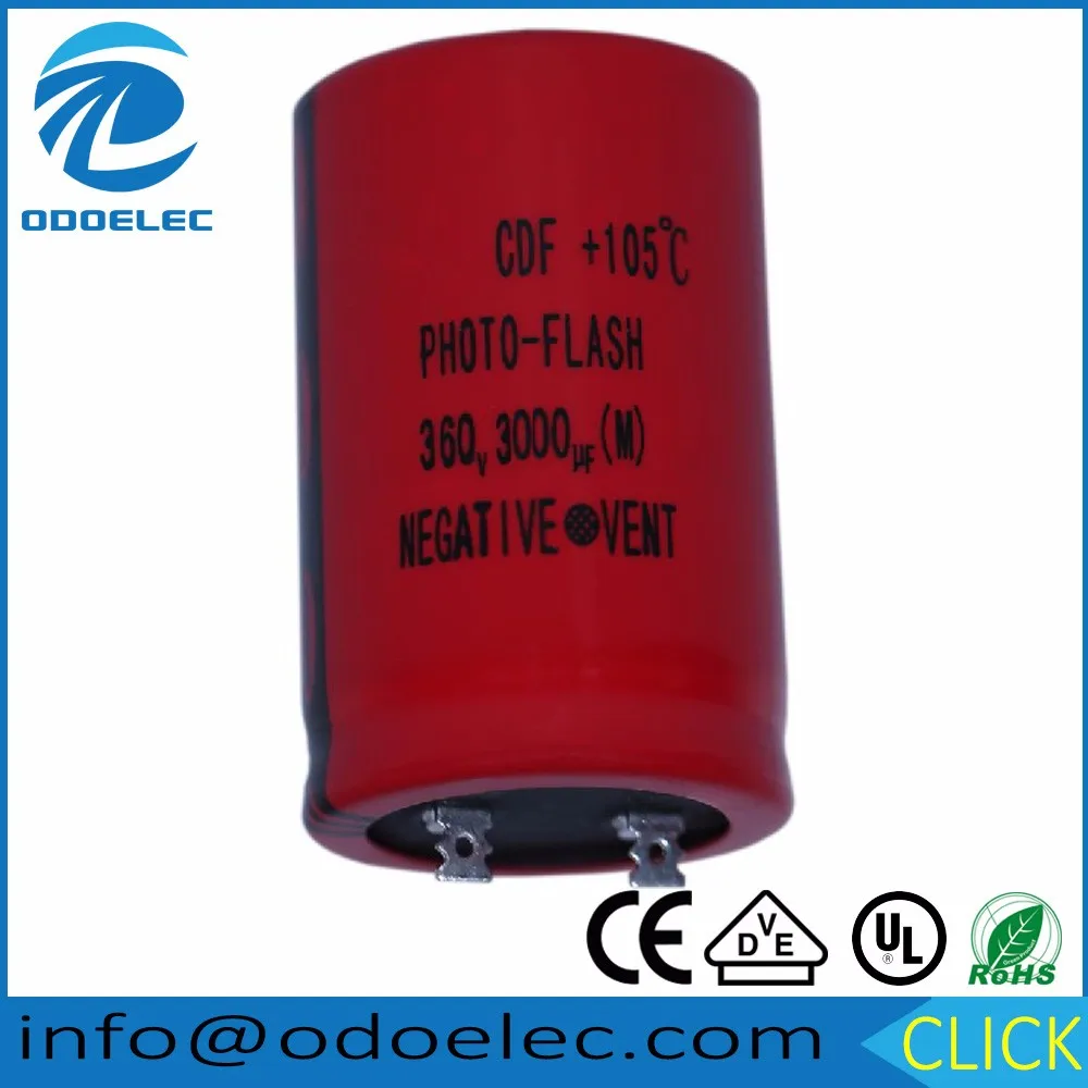 Odoelec 360v 3000uf Aluminum Electrolytic Capacitor For Flash Light