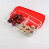 Clear Rectangular Machine Pressed Glass Baking Dish With 2 Compartments And PP Cover