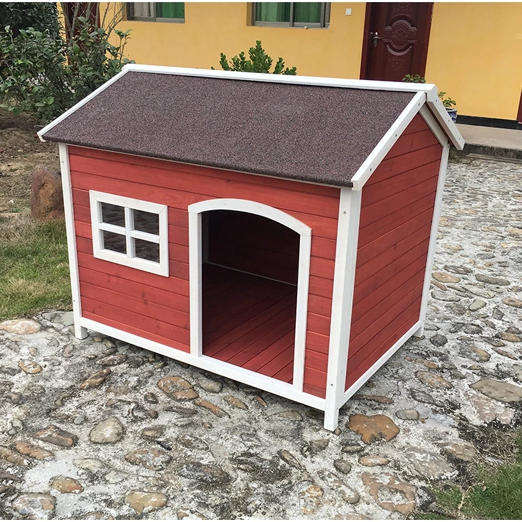 Sdd008 Weatherproof Pitched Roof Log Cabin Porch Dog Kennel Pet Shelter