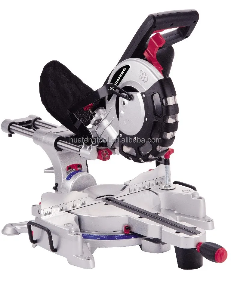 
10 inch Double Bevel Sliding Miter Saw 2000W with Laser and Extension Bars for Wood Working 