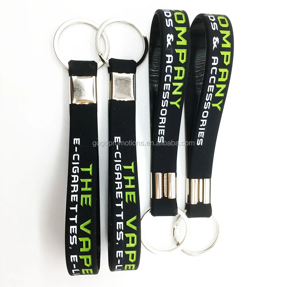 Cheap Silicone Wristband Keychain Bracelet Lanyard Keychain High