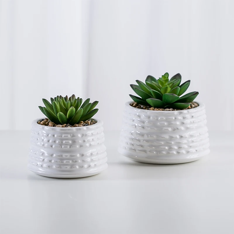 Wholesale Custom Artificial Potted Lifelike Plastic Succulent Green