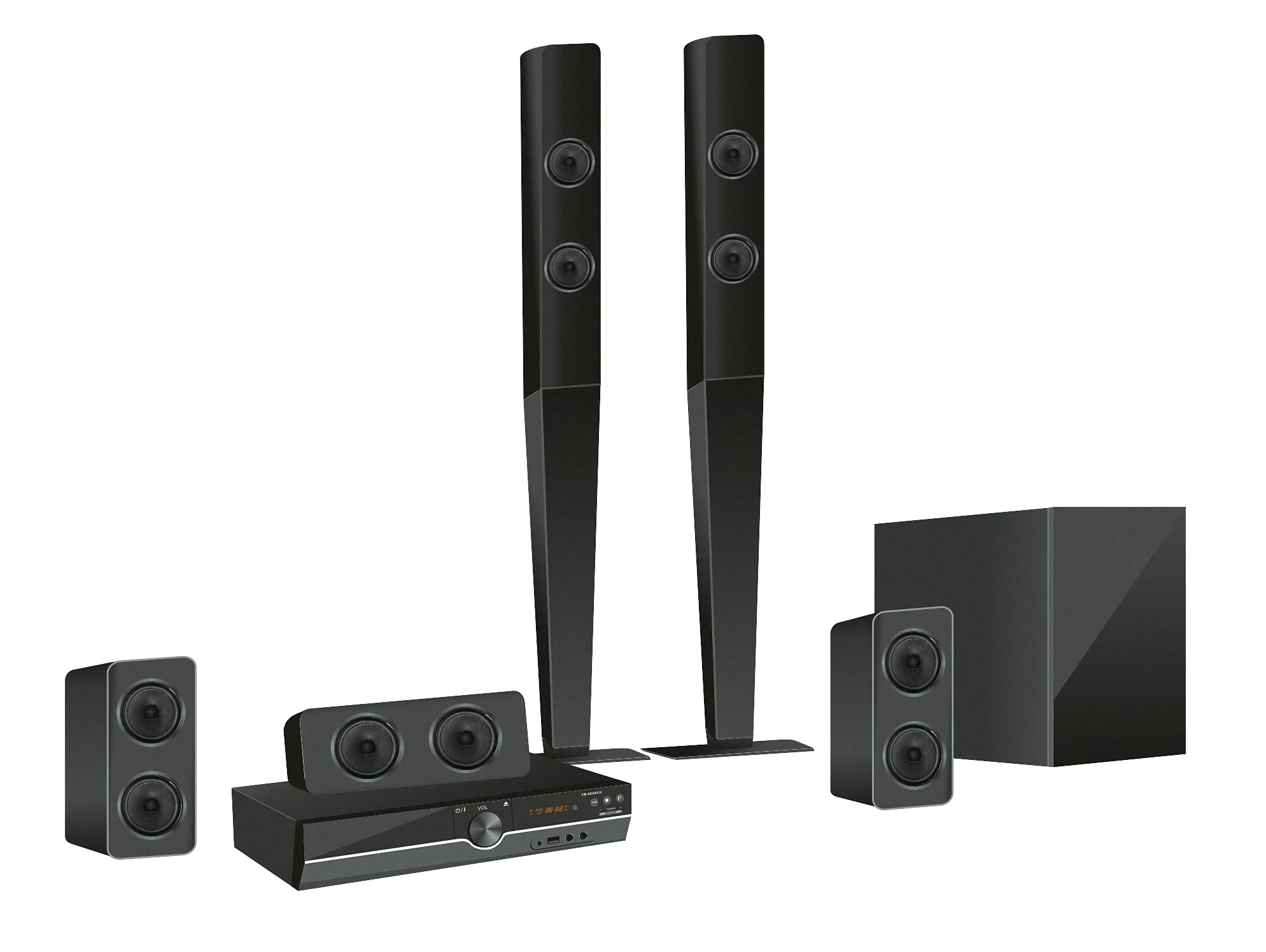 Home Theater Woofer Blue Tooth Speakers Wooden Subwoofer 5.1 Home