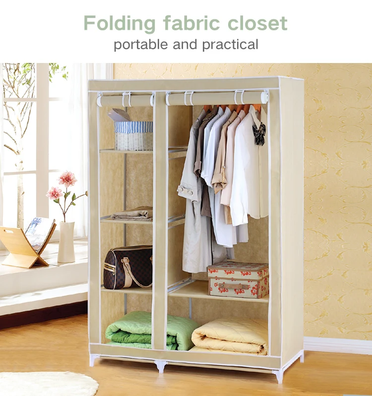 Lightweight Portable Armoire Bedroom Cloth Wardrobe Folding Fabric