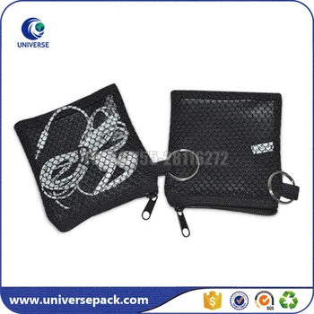 black mesh zipper bag