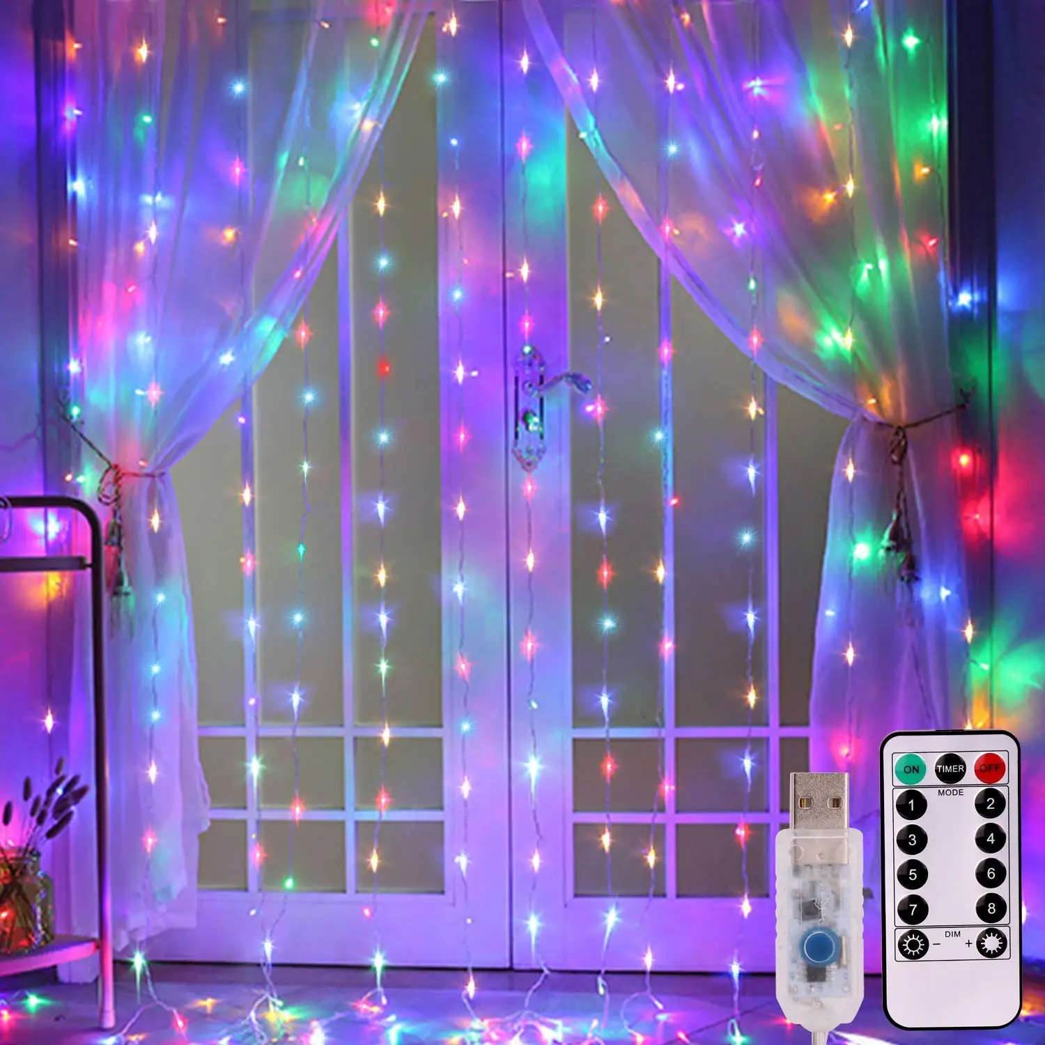 LED Curtain Fairy Lights USB Party Wedding String Light 