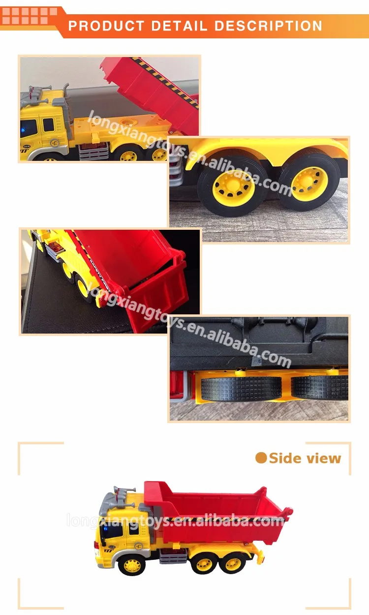 New style children's plastic 1:16 engineering car friction toy truck manufacturers with lights and music
