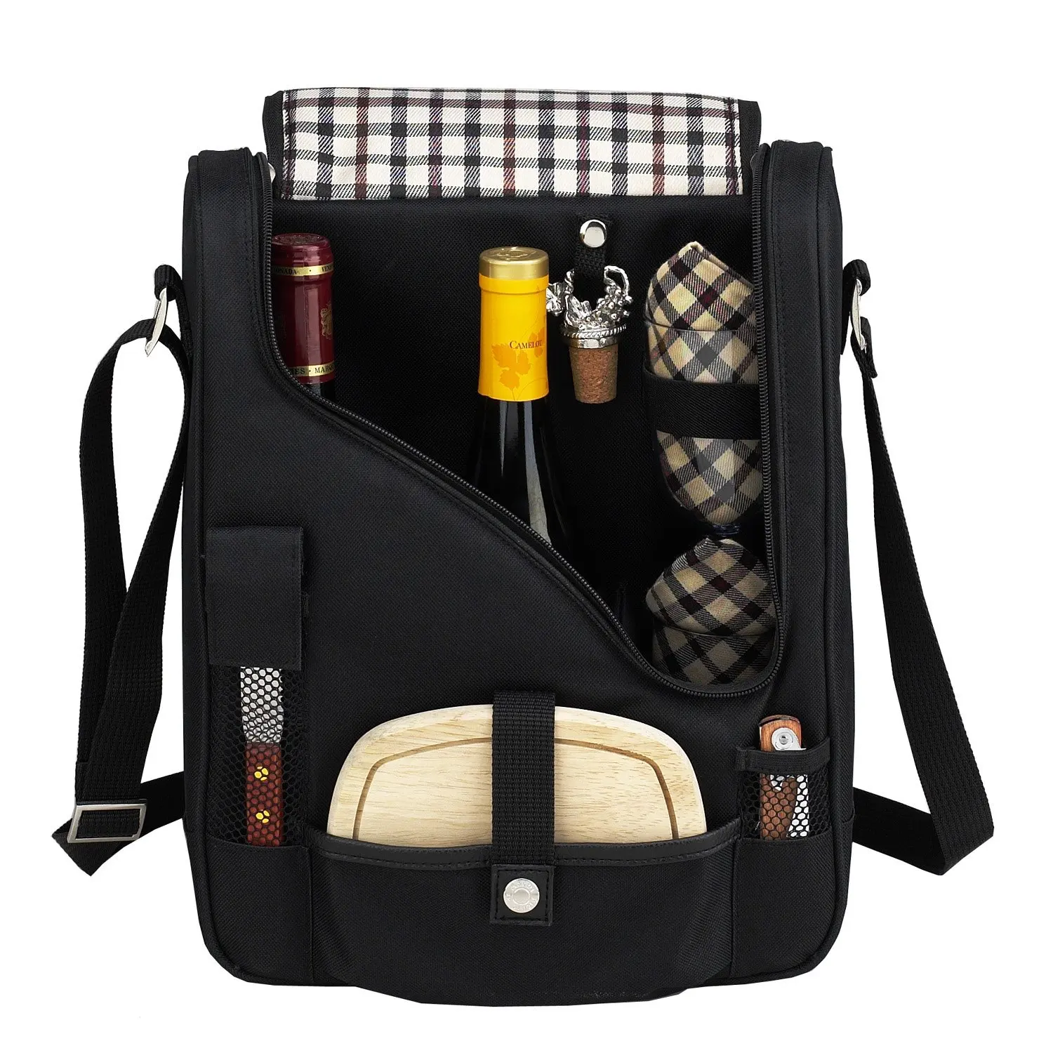 insulated wine and cheese tote