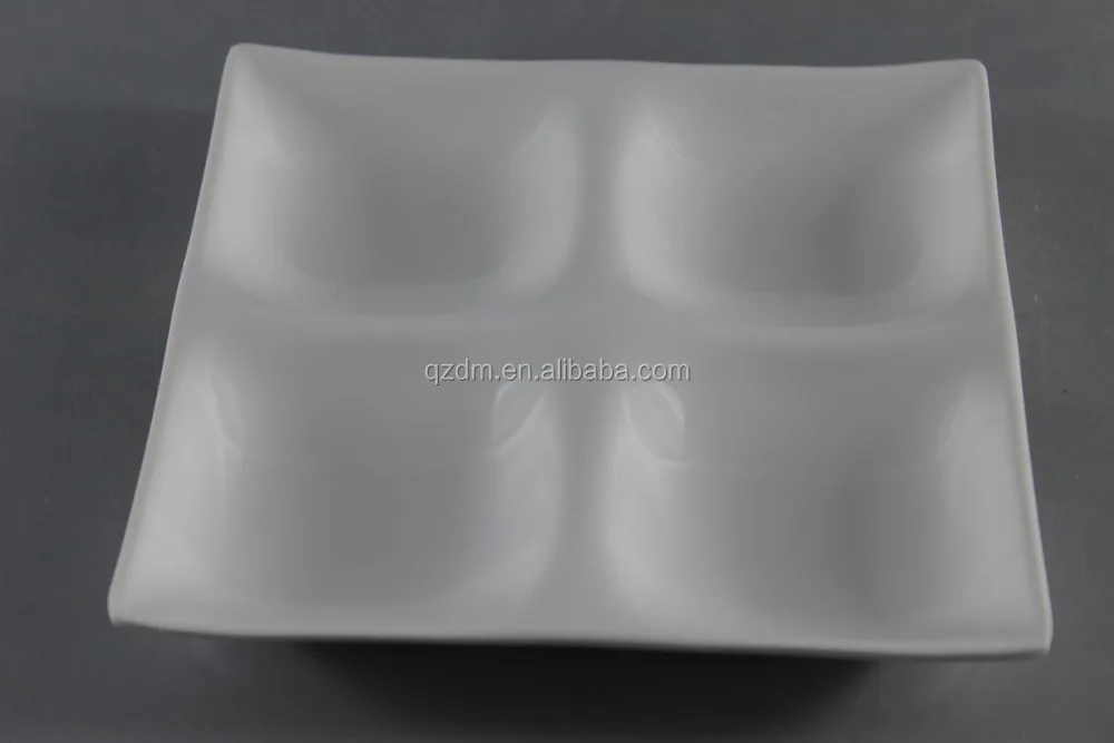 Square Shape Melamine 4 Compartment Plate,Sectional Plate