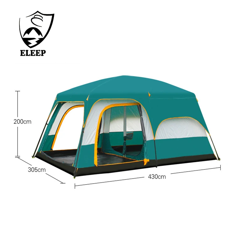 
Wholesale Ultra Big 2 Bedrooms Outdoor Camping Tent For Up to 12 People 4 Season Tent 