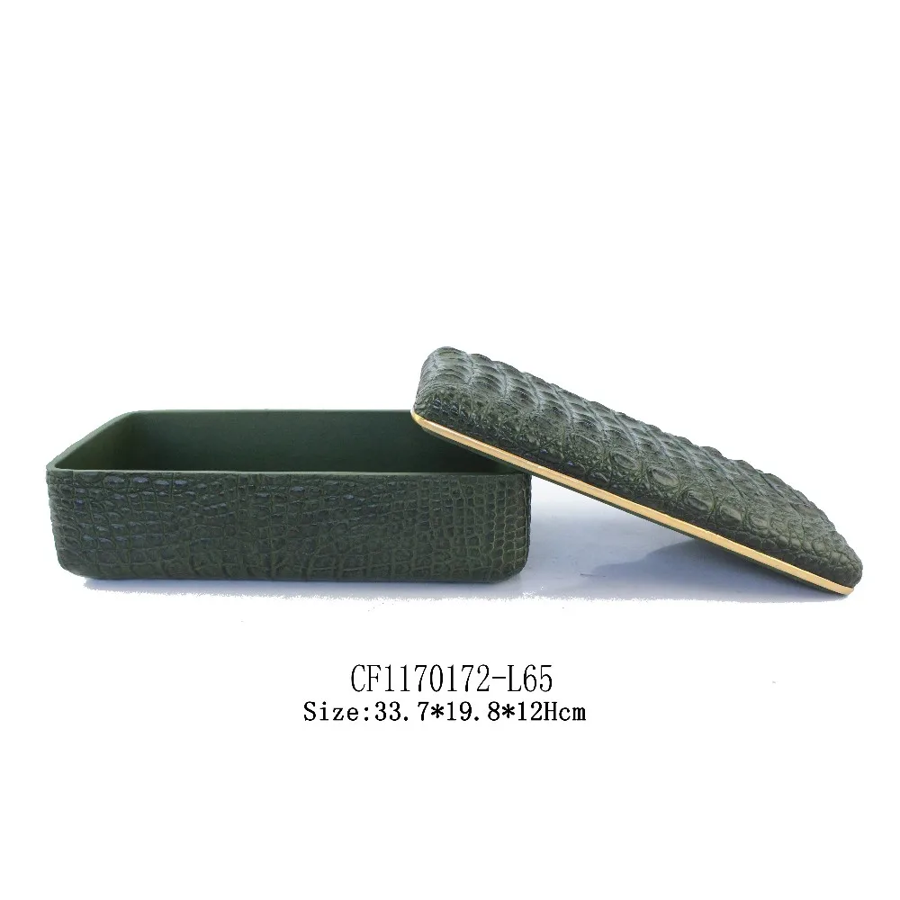 Resin simulation leather Crocodile grain storage box home decor details