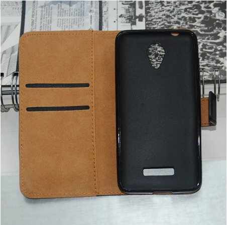 TPU inside PU Leather Cell Phone Case For Micromax Canvas spark Q380
