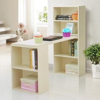Maple Melmained Chipboard Desktop Computer Table With File Cabinet