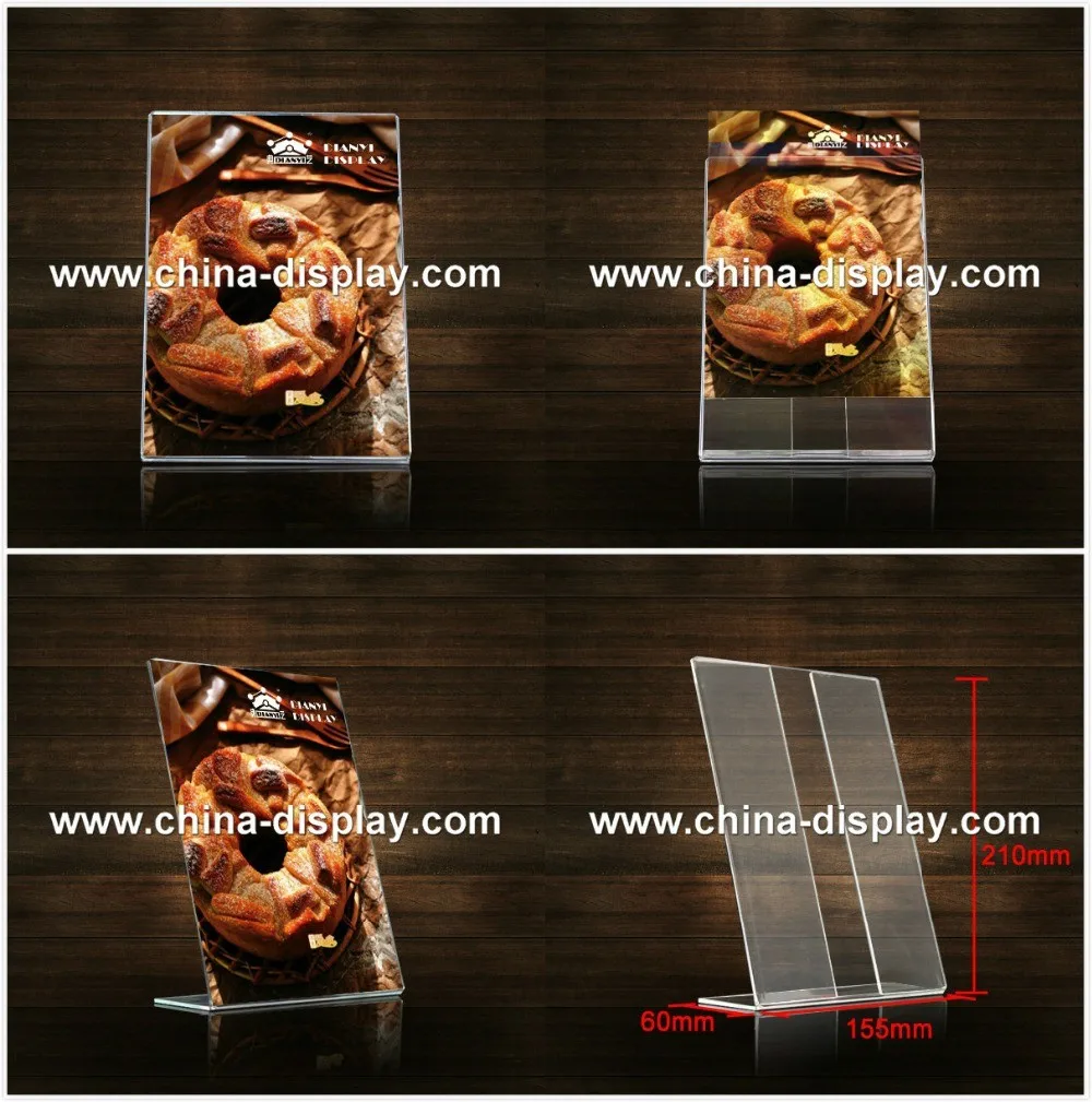 Clear Acrylic Material Acrylic Menu Tag Holder For Hotel,Restaurant
