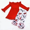 Wholesale Christmas kids boutique clothing sets deer pattern long sleeve baby girls set
