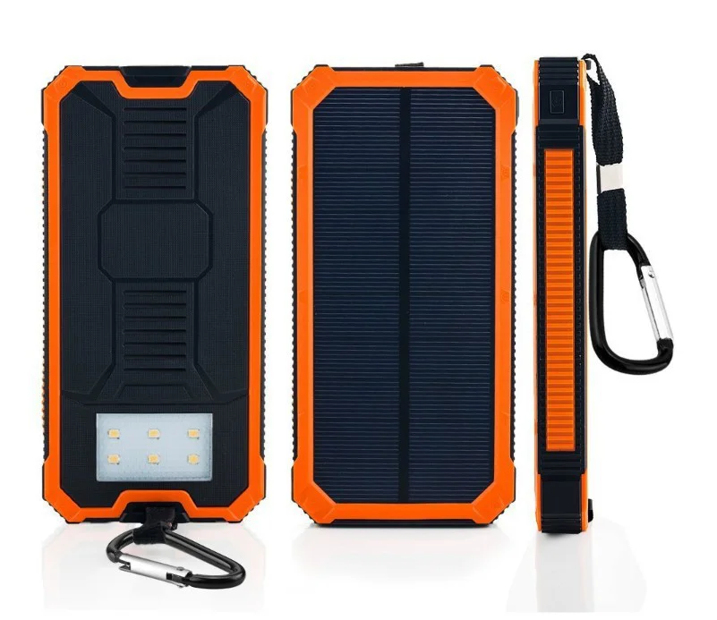 Solar Power Bank 20000mah Solar Panel Phone Battery Charger Solar Power ...