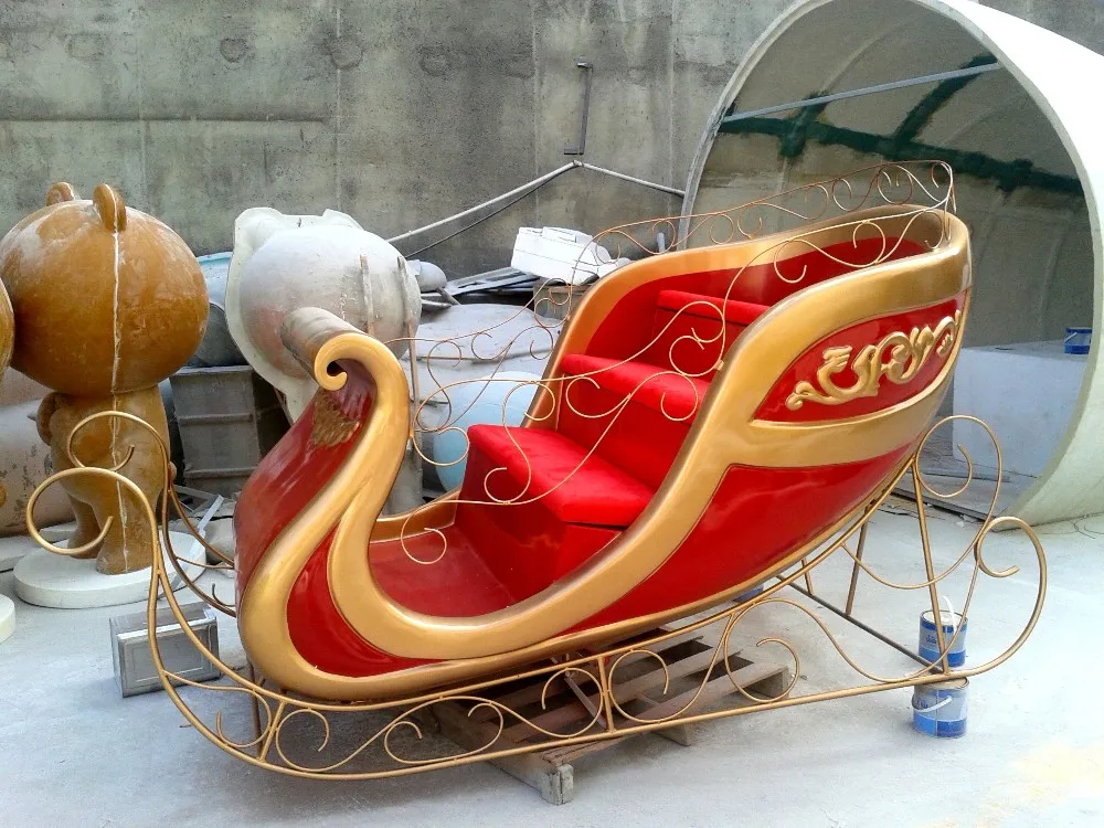 Huge New Custom Fiberglass Christmas Santa Sleigh Decoration - Buy